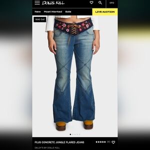 dELiA*s by Dolls Kill Concrete Jungle Flared Jeans Size 2X